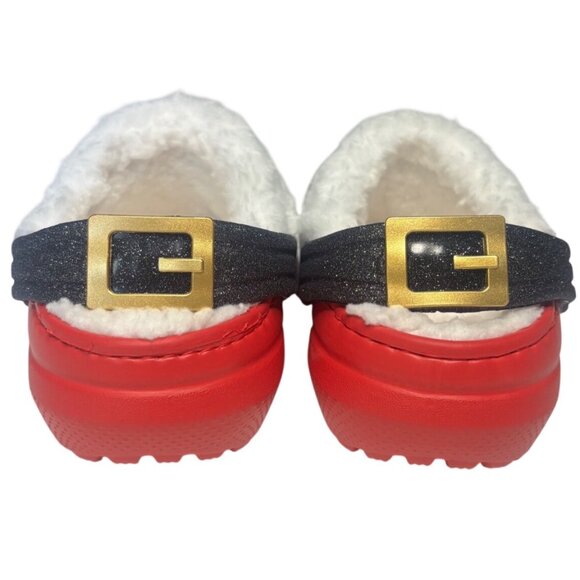 Crocs Classic Lined Santa Clogs Red Toddler Size 9 Kids Christmas Shoes - Picture 12 of 16